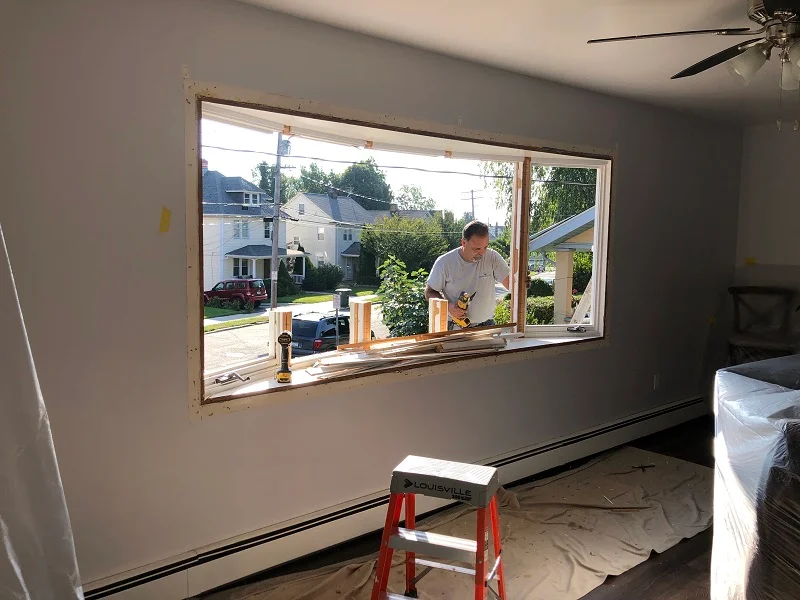 Re framing this wall to make the window bigger
